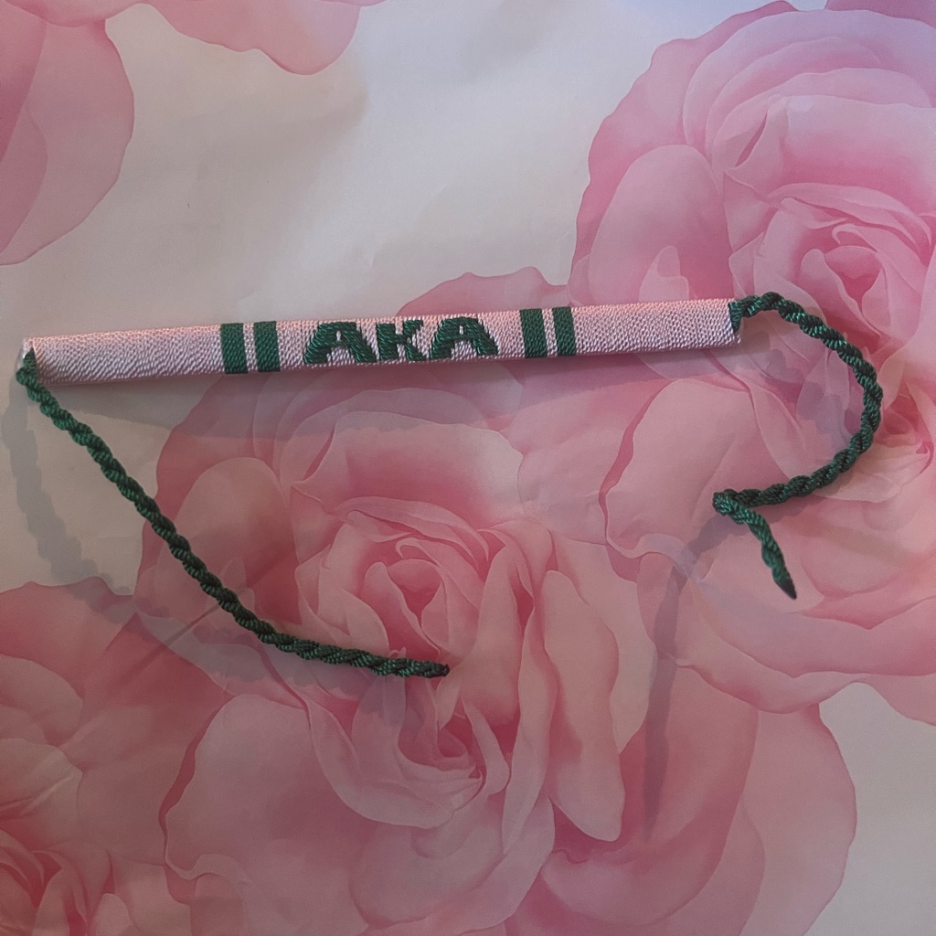Nwt: Aka Embroidered Pink And Green Bracelet
